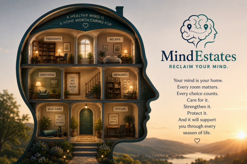 A quiet, open landscape representing the mental and emotional territory MindEstates helps you navigate
